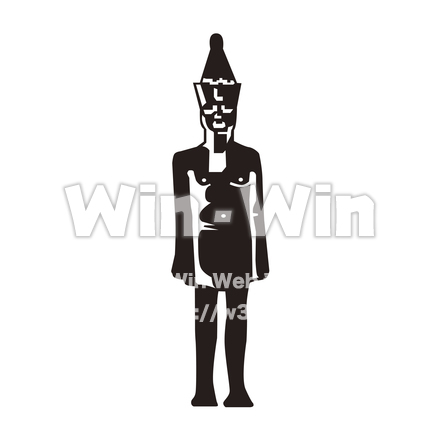アブ・シンベルの人像のシルエット素材 W-025727