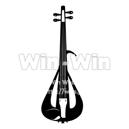 エレキトリックバイオリンのシルエット素材 W-025107