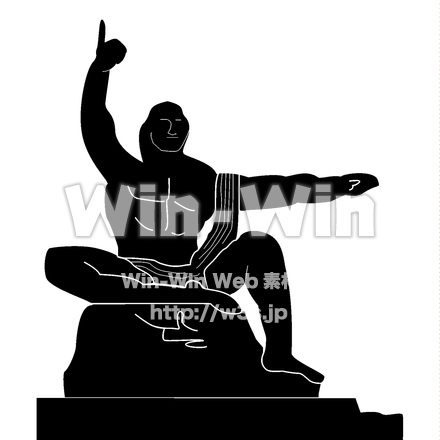 平和記念像のシルエット素材 W-024393