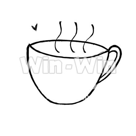 コーヒーカップのイラストのシルエット素材 W-025608