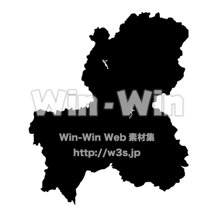 岐阜県地図のシルエット素材 W-024577