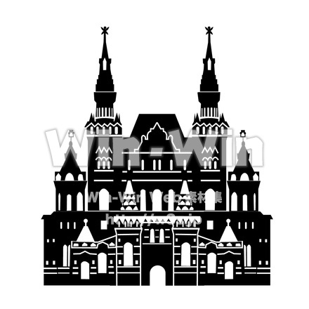 モスクワ／赤の広場・博物館のシルエット素材 W-027390