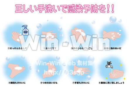 感染予防の手洗いポスターのCG・イラスト素材 W-027297