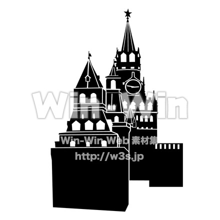 モスクワ／赤の広場・クレムリンのシルエット素材 W-027388
