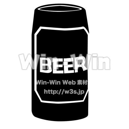 ビール缶のシルエットイラストのシルエット素材 W-026064