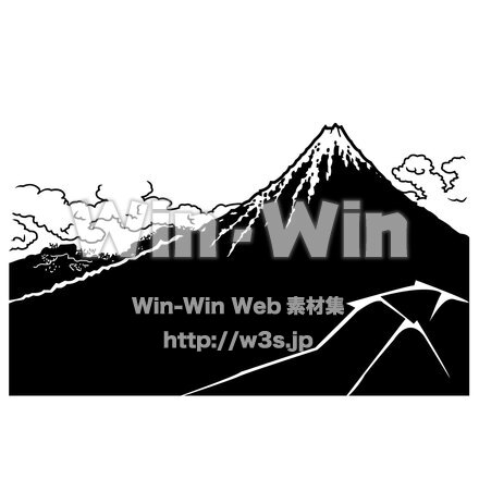 富嶽三十六景山下白雨のシルエット素材 W-026252