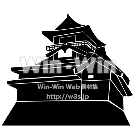 犬山城のシルエット素材 W-026153