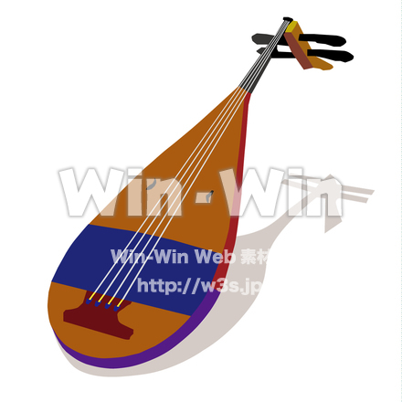 楽器 琵琶のCG・イラスト素材 W-026856