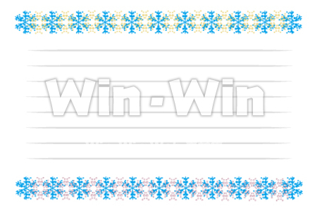 ポストカード（雪の結晶）のシルエット素材 W-026244