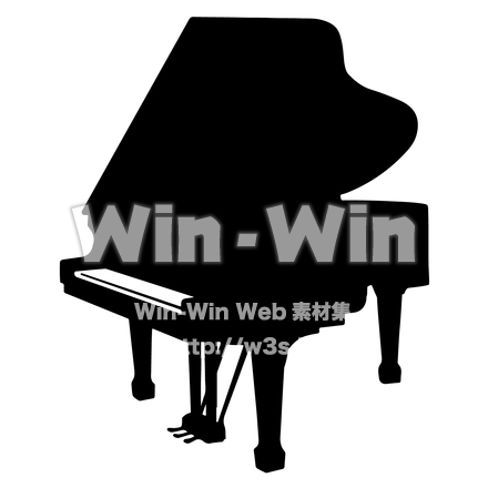 ピアノシルエットのシルエット素材 W-026621