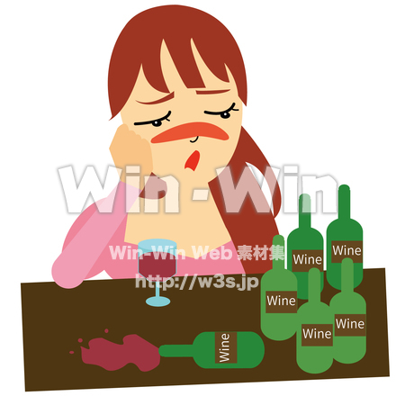 アルコール依存症のCG・イラスト素材 W-026822