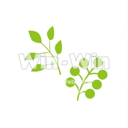 植物のシルエットのシルエット素材 W-027715