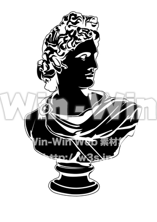 アポロ胸像のシルエット素材 W-026084
