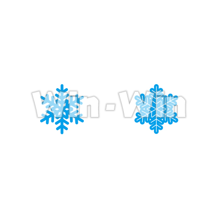 雪の結晶のシルエット素材 W-026199