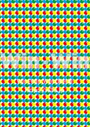 青・赤・黄・緑色のカラーボールを並べたような図形模様のCG・イラスト素材 W-027175