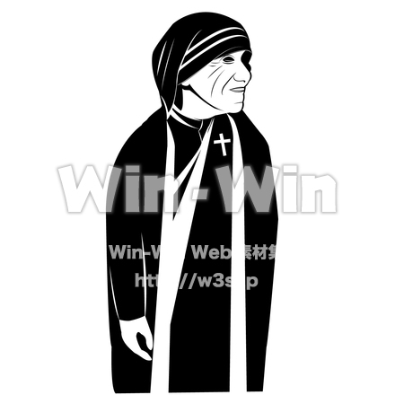 マザー・テレサのシルエット素材 W-027080