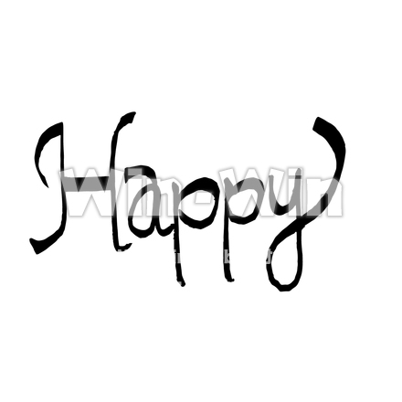 Happy文字のシルエット素材 W-029029