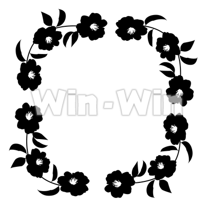 サザンカの花輪のCG・イラスト素材 W-029657