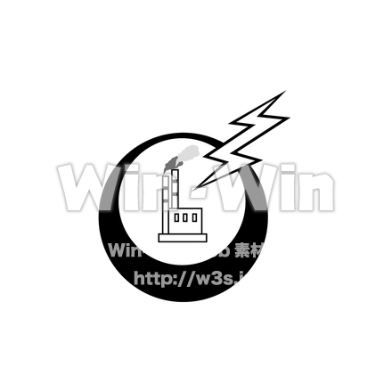 火力発電（シンボル）のCG・イラスト素材 W-029436