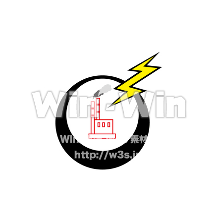火力発電カラー版（シンボル）のCG・イラスト素材 W-029487