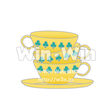 ティーカップ（黄色）のCG・イラスト素材 W-028007
