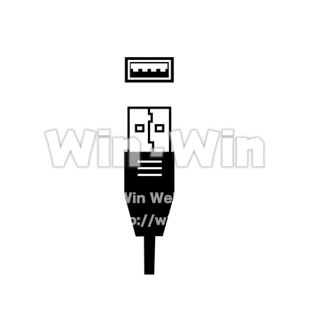 USBのシルエット素材 W-028977