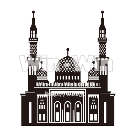 ジュメイラ・モスクのシルエット素材 W-029315