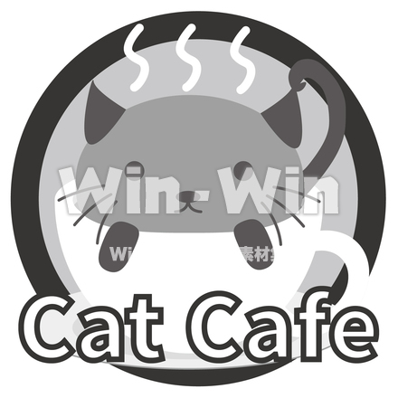 猫カフェのシルエット素材 W-028789