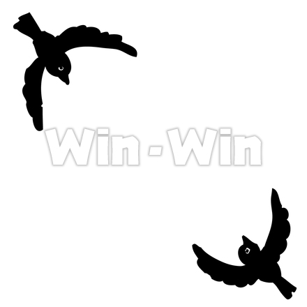 鳥フレームのシルエット素材 W-030694