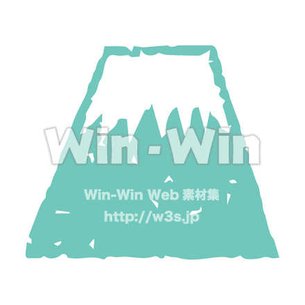 富士山（スタンプ風）イラストのCG・イラスト素材 W-030557