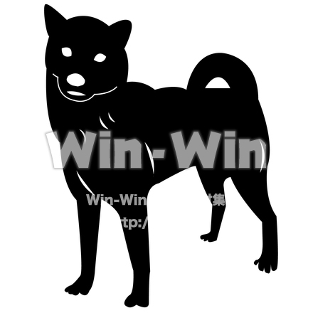 豊山犬のシルエット素材 W-030692