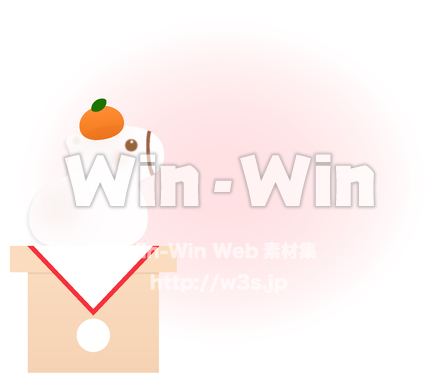 LINEメッセージスタンプ　馬風の鏡餅のCG・イラスト素材 W-030886