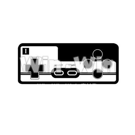 ファミリーコンピュータ　コントローラーのシルエット素材 W-030878