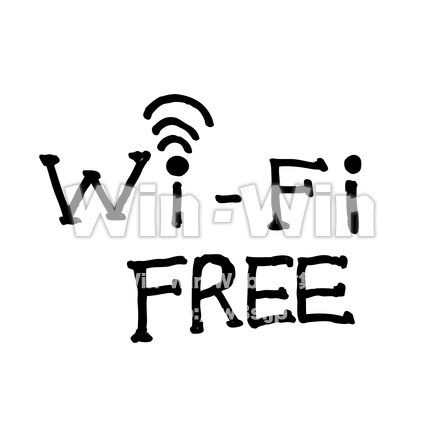 Free WiFi使えますのシルエット素材 W-030252