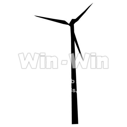 風力発電のシルエット素材 W-000311