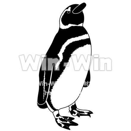 ペンギンのシルエット素材 W-000291