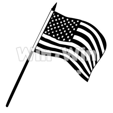 米国旗のシルエット素材 W-000337