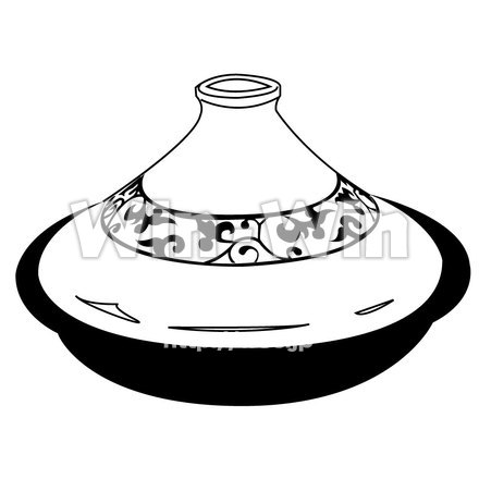 タジン鍋のシルエット素材 W-000336