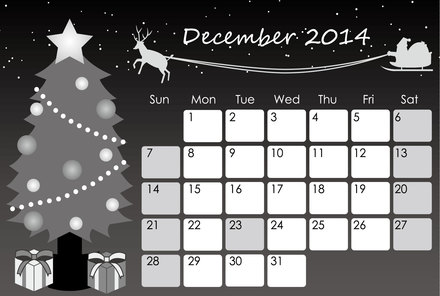 2014年12月カレンダー D-002563 のカレンダー
