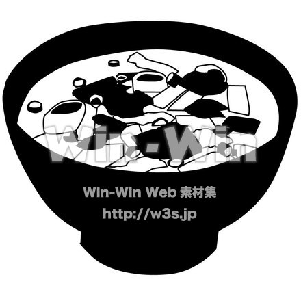 味噌汁のシルエット素材 W-003396