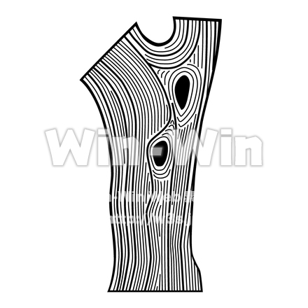 木材のシルエット素材 W-002360