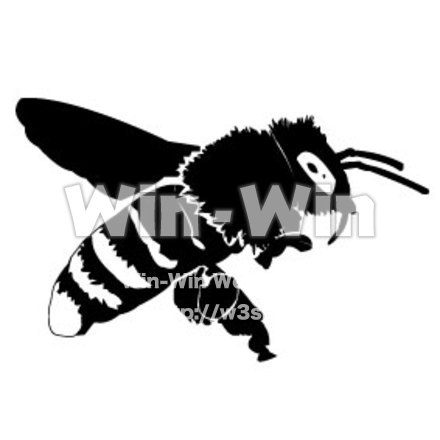 ハチのシルエット素材 W-003704