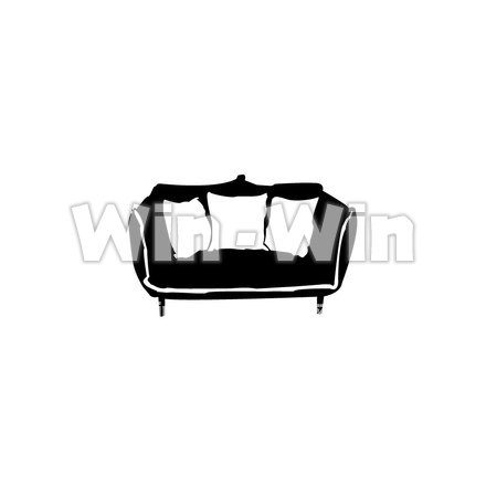 ソファーのシルエット素材 W-003411
