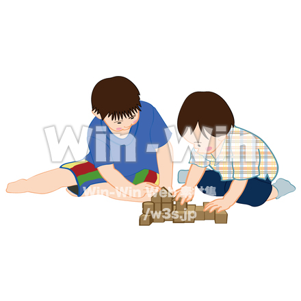 遊ぶ子供のCG・イラスト素材 W-003658