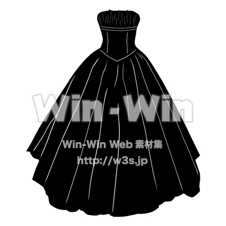 ウエディングドレスのシルエット素材 W-002362