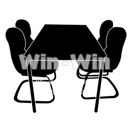 椅子とテーブルのシルエット素材 W-002852