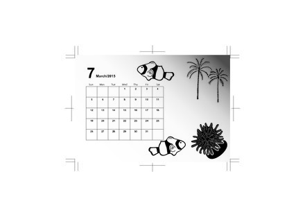 ７月のカレンダー D-002469 のカレンダー