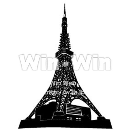東京タワーのシルエット素材 W-003721
