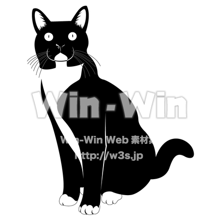 ネコのシルエット素材 W-004138