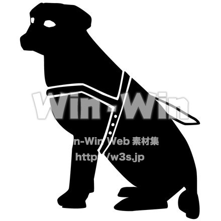 盲導犬のシルエット素材 W-004157